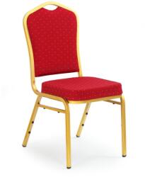 Halmar Scaun tapitat de living, Halmar K66S, clasic, cadru metal, 45x48x93cm, rosu si auriu (V-CH-K/66-KR-BORDOWY)
