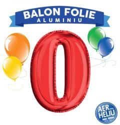  Balon, folie aluminiu, rosu, cifra 0, inaltime 81 cm (JOC31414)