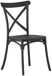 ProCart Scaun de bucatarie, stil clasic, inaltime 88 cm, polipropilena, negru (DC02-BLACK)
