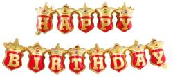 IDei Set baloane party, ghirlanda Happy Birthday, rosu auriu (BSM063877)