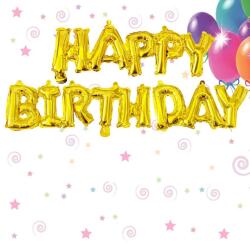 IDei Set baloane petrecere, Happy Birthday, folie metalizata aurie (BSM062470)