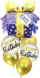 IDei Aranjament baloane Happy Birthday, 6 piese, auriu (BSM063223)