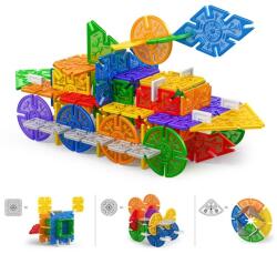 Procart Set blocuri constructie, 218 piese diferite forme, jucarie STEAM, multicolor (S-D023) Jucarii de constructii magnetice