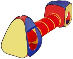 Procart Cort de joaca pentru copii, 3 in 1, pliabil, tunel legatura, 300x80x86 cm, poliester, geanta transport (DGKTNML)