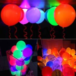  Baloane multicolore cu LED, diametru 30 cm, latex, set 5 bucati (JOC17270)