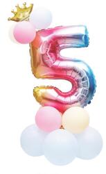 IDei Set 14 baloane folie si latex, balon cifra 5 inaltime 81 cm, multicolor (BSM058637)