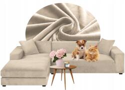Ubieramy-meble Teljes Sarok Huzat Kasmír Bézs Velúr Rugalmas 3+3 személyes (43W-BKA(3+3))