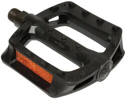 NEWTON BMX lapos pedál, műgyanta, fekete, 9/16" csapágyas (pár, kártyán) NEWTON Bicikli alkatrészek Kerékpár alkatrészek Kerékpár pedálok