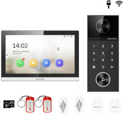 Hikvision KIT videointerfon Smart pentru o familie, Rj45 + Wi-Fi 6, PoE, Card, Tag, monitor 7 inch negru, - HIKVISION DS-KIS6114-BST (DS-KIS6114-BST)