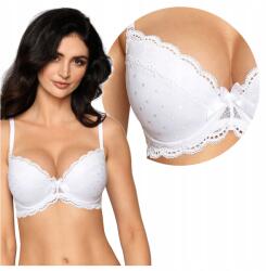 Róża Klasszikus Push-Up Melltartó Merevítővel, Csipkés Lagerta Fehér 85D