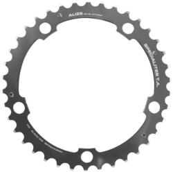 Specialites Ta Alize Triple 38 fogas középső lánctányér országúti kerékpárhoz, 5 karos, Ø130, ezüst, ALU 7075, Shimano 8-9-10 sebességhez SPECIALITES TA Bicikli alkatrészek Kerékpár alkatrészek Kerékpár lánctányérok