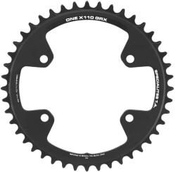 Specialites Ta 4 karos 44 fogas lánctányér gravel kerékpárhoz, MONO ONE X110 típus, Shimano GRX RX600-RX810 kompatibilis, fekete, 10-11 sebesség SPECIALITES TA Bicikli alkatrészek Kerékpár alkatrészek Kerékpár lánct