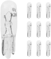 Flösser izzó 6V 1, 2W standard W2W foglalat W2x4, 6d ék átlátszó (műszerfal + irányjelző) (10 db/csomag) (Peugeot robogóhoz) FLOSSER Elektronika Világítások Izzók 6V-os izzók