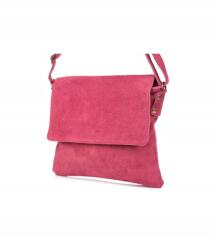 Beltimore Női kézitáska postás táska valódi bőr velúr rózsaszín fukszia (B67fuchsia)