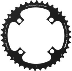 Specialites Ta CHINOOK lánctányér MTB-hez, 4 karos, dupla/tripla, 40T, Ø104, külső, fekete alumínium - Shimano/SRAM/Race Face/FSA 10-11 sebességhez, kompatibilis középső pozícióban tripla hajtáshoz SPECIALITES TA Bi