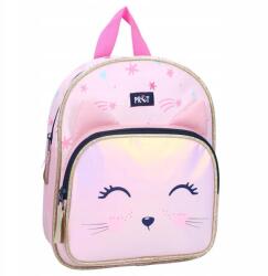 Pret gyerek hátizsák Cica pasztell rózsaszín csillámos szegéllyel 29x23cm (19555)