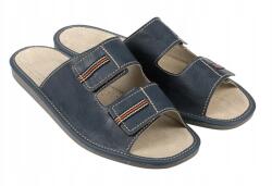Nowo Férfi Bőr Papucs Otthonra Sötétkék Nagy Papucs Flip-flop méret 46 (N151-NAVY/46)