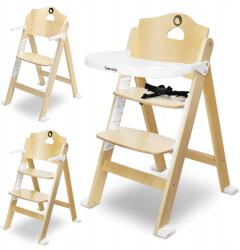 Lionelo Fa etetőszék Floris White Natural (stabilne nogi, pasy, miękka poduszka)