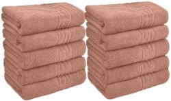 Ralex Pucioasa Pachet 10 prosoape baie 70x140 cm Bumbac 100%, Greek Border 500 grame/mp, Roz Caramiziu Prosop