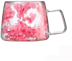CupHup Стъклена термо чаша CupHup Blum с двойно дъно, Rosette Glow (Blum-01-08)