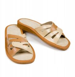 Nowo Női bőr Topánka Strandpapucs orrú, barna, 41- méret (N124-BROWN/41)