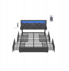 Songmics Vasagle ágy, 200 x 140 cm, krétaszürke (RMB827GN01)