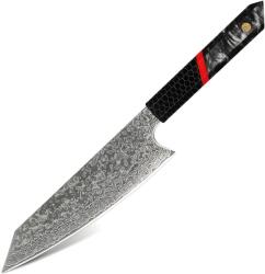 HARAHU Cuțit de bucătărie damasc ZA-37452 - Utility / Negru / Roșu KP37452
