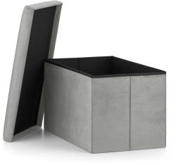 Songmisc Nagy összecsukható puff XL, 4 db-os szett, 60x38x38cm bársony szürke (Duża pufa składana XL, zestaw 4 sz 60x38x38cm)