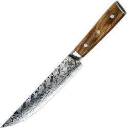 HARAHU Cuțit de bucătărie damasc YU-37492 - Utility / Maro KP37492