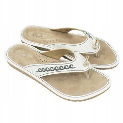 Nowo Otthoni flip-flop papucs Strandpapucs Női Fehér Bőr méret37 (N127-WHITE/37)