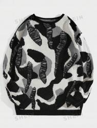 Romwe ZC61113 Romwe Többszínű Férfi Pulóver Moro (2) L