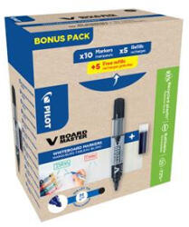 Pilot Táblamarker, 2, 3 mm, kúpos "V-Board Master, Bonus Pack", fekete + betét (PBMTVFKGP)