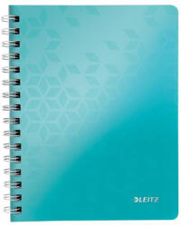 Leitz Spirálfüzet, A5, kockás, 80 lap "Wow", jégkék