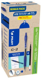 Pilot Zseléstoll, 0, 32 mm, nyomógombos "G-2, Bonus Pack", kék + betét