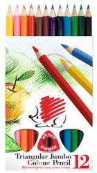 ICO Színes ceruza készlet, háromszögletű, vastag "Süni", 12 különböző szín