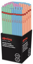 rOtring Grafitceruza display, HB, hatszögletű "METALLIC", vegyes színek (R2090067)