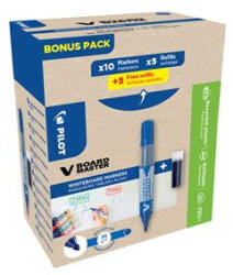 Pilot Táblamarker, 2, 3 mm, kúpos "V-Board Master, Bonus Pack", kék + betét