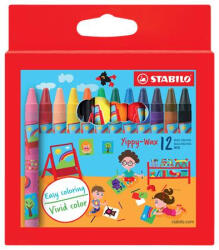 STABILO Zsírkréta "Yippy-wax", 12 különböző szín