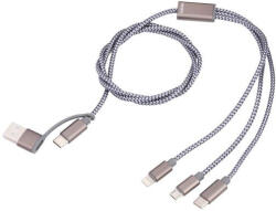 TROIKA Töltőkábel 3 in 1, 1 m "Dreizack", szürke