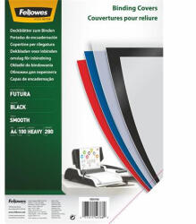 Fellowes Hátlap, A4, 280 mikron, polipropilén, matt "Futura", fekete (IFW54766)