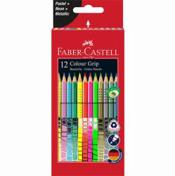 Faber-Castell Színes ceruza készlet, háromszögletű "Colour Grip", 12 különböző szín