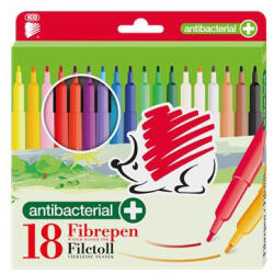 ICO Filctoll készlet, 1 mm, antibakteriális "Süni 300", 18 különböző szín