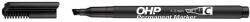 ICO Alkoholos marker, OHP, 1-4 mm, C, vágott, fekete (TICOHPCFK)