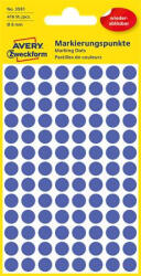 Avery-Zweckform Etikett, 8 mm, kör, eltávolítható, indigókék, 416 etikett/csomag (AY3591)