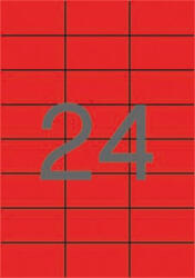 APLI Etikett, 70x37 mm, színes, piros, 2400 etikett/csomag