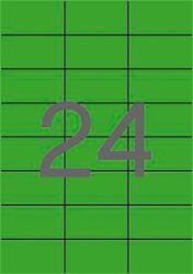 APLI Etikett, 70x37 mm, színes, zöld, 2400 etikett/csomag