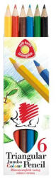 ICO Színes ceruza készlet, háromszögletű, vastag "Süni", 6 különböző szín