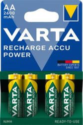 VARTA Tölthető elem, AA ceruza, 4x2600 mAh, előtöltött "Power