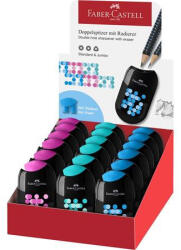 Faber-Castell Hegyező display, kétlyukú, 2 tartályos, vegyes színek - officepantry - 22 068 Ft