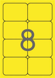 APLI Etikett, 99, 1x67, 7 mm, színes, kerekített sarkú, neon sárga, 160 etikett/csomag (LCA2874)